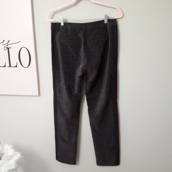 NWT Scotch & Soda black sparkly velvet stripe pants - Picture 11 of 13